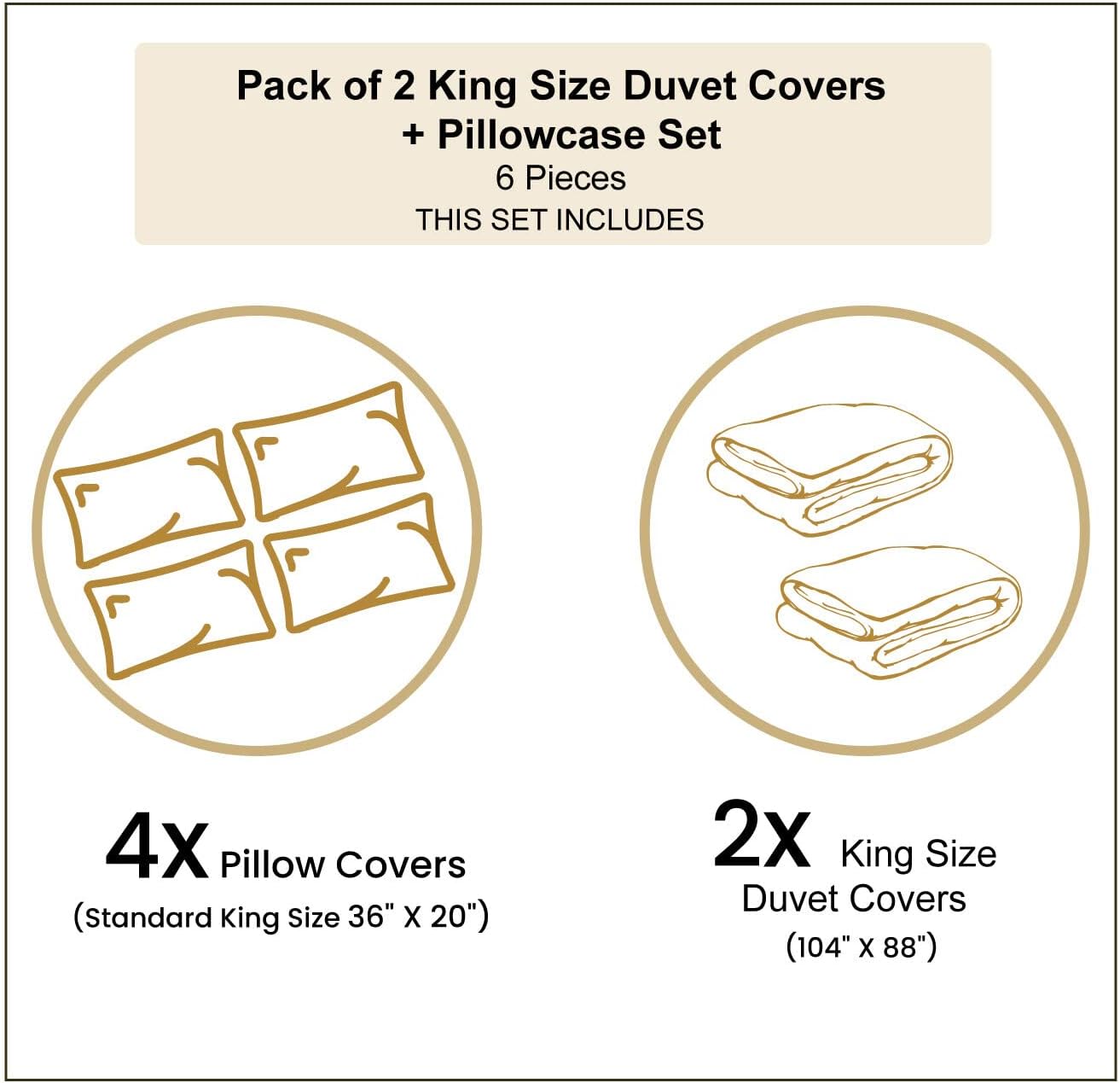 Lunarable Music Duvet Cover Set of 2, Brass Family Instruments Drawing of Tuba Trumpet Trombone and French Horn, Decorative 6 Pcs Bedding Set with 4 Pillow Shams, King Size, Green Khaki