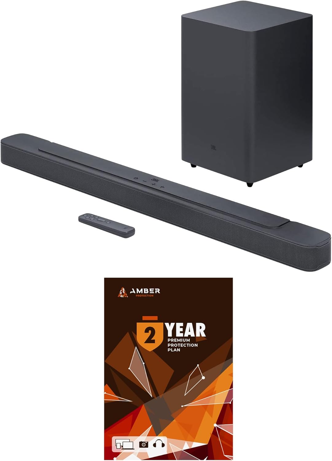 JBL BAR-2-1-DEEP-BASS-MK2 2.1ch Soundbar and Subwoofer with Dolby Digital and 2 Year Amber Protection Plan (2022)