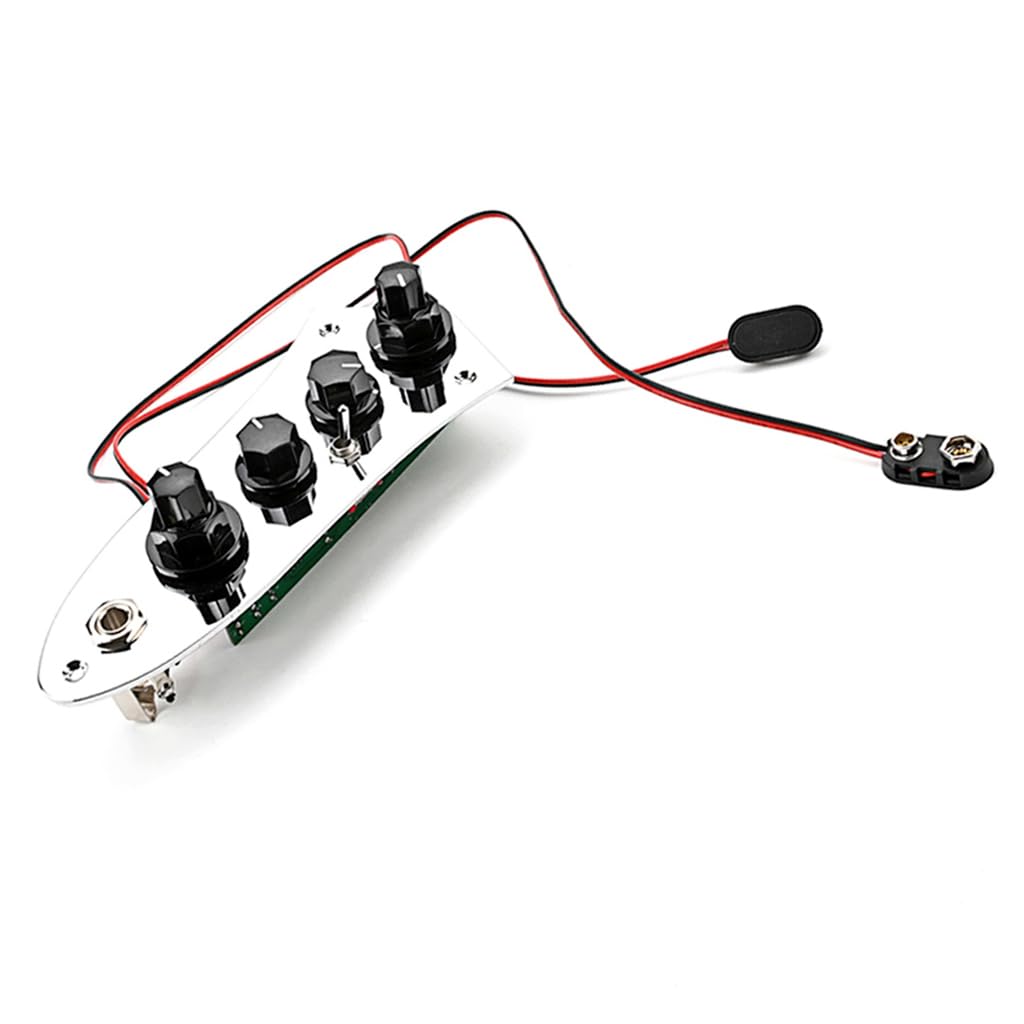 Guitar Part for Open Alnico 5 Jazz JB Bass Loaded Wired Control Plate, for 4/5 String Bass Parts(Color:Four Strings)