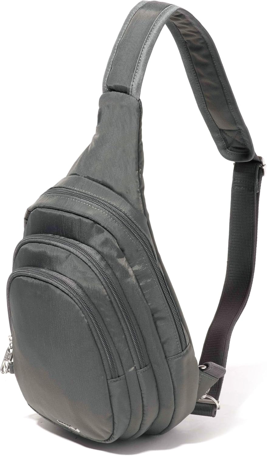 Baggallini Securtex® Anti-Theft Triple Zip Sling - Travel Backpack Sling Bag Crossbody - RFID Wallet Locking Zipper