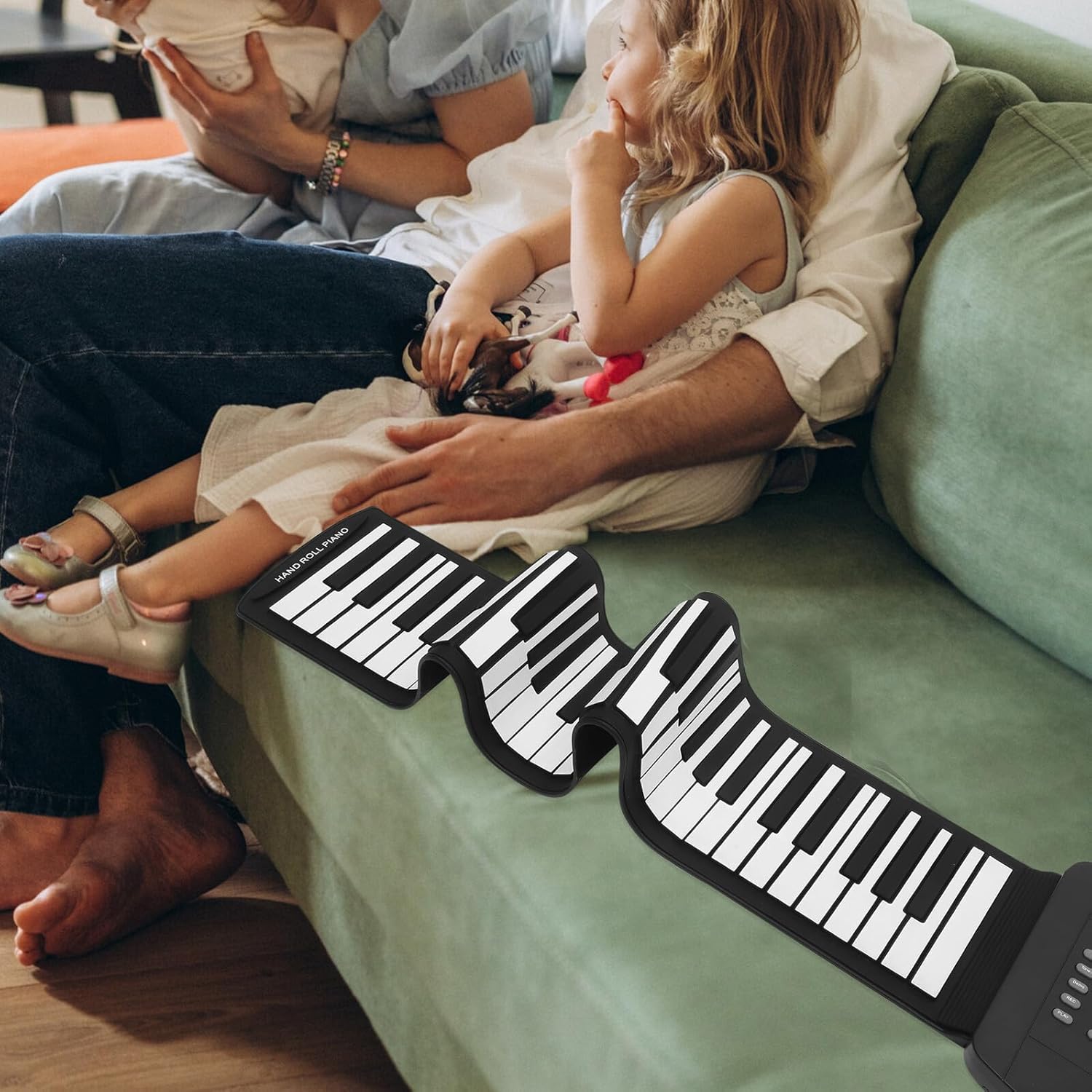 Generic Key Foldable Silicone Piano Keyboard for Beginners and Adults Portable Electronic Musical Instrument with Built-in Speaker Recording Tones USB Connectivity for Music Learning and