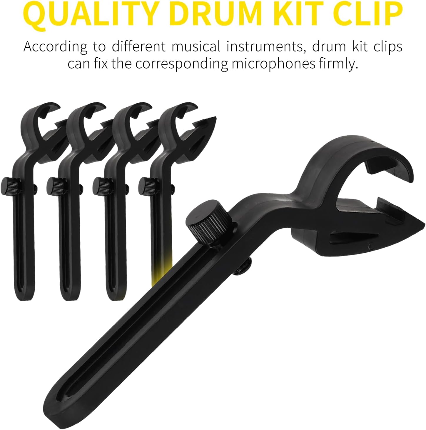 XTUGA New DI7 7 PCS Wireless Dynamic Drum Mic Kit Metal Kick Bass, Tom/Snare & Cymbals Microphone-Use for Drums, Vocal, Other Instrument with Thread Clip On Stage