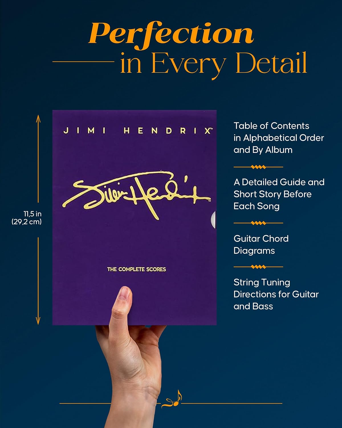 Jimi Hendrix - The Complete Scores | Guitar Tablature and Band Sheet Music Book | Full Transcriptions with Lyrics for Guitar, Bass, Drums and Vocals | Deluxe Hardcover Collector Edition