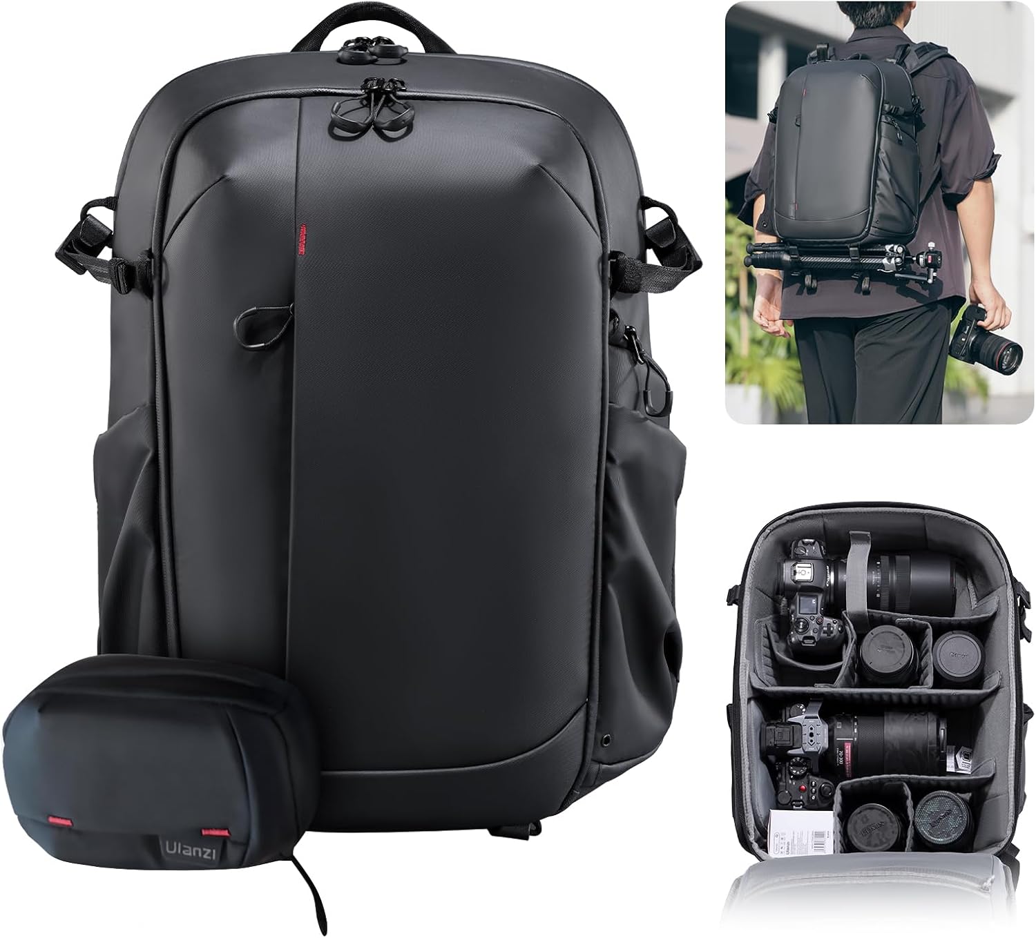 UURig ULANZI BP09 Traker Camera Backpack • 22L • Versatile Camera Travel Bag • Quick Access • Well Organized Professional Photography Storage • Shoulder Backpack • for Sony/Nikon DSLR Cameras