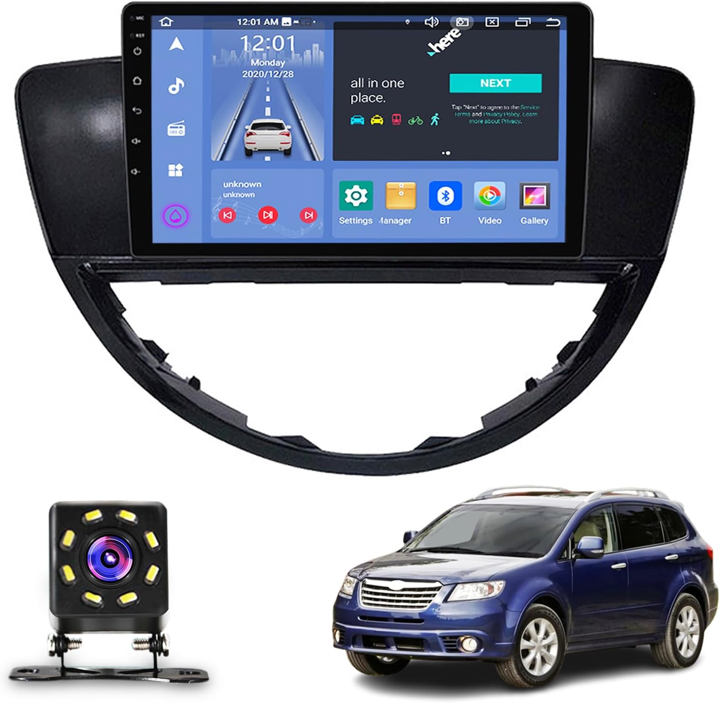 Android 13 Car Stereo Radio for Subaru Tribeca 2007-2011, 9 Inch Touch Screen Head Unit Multimedia Video Audio Player with CarPlay Android Auto GPS Bluetooth FM(Size:Octa Core 4+64 G)