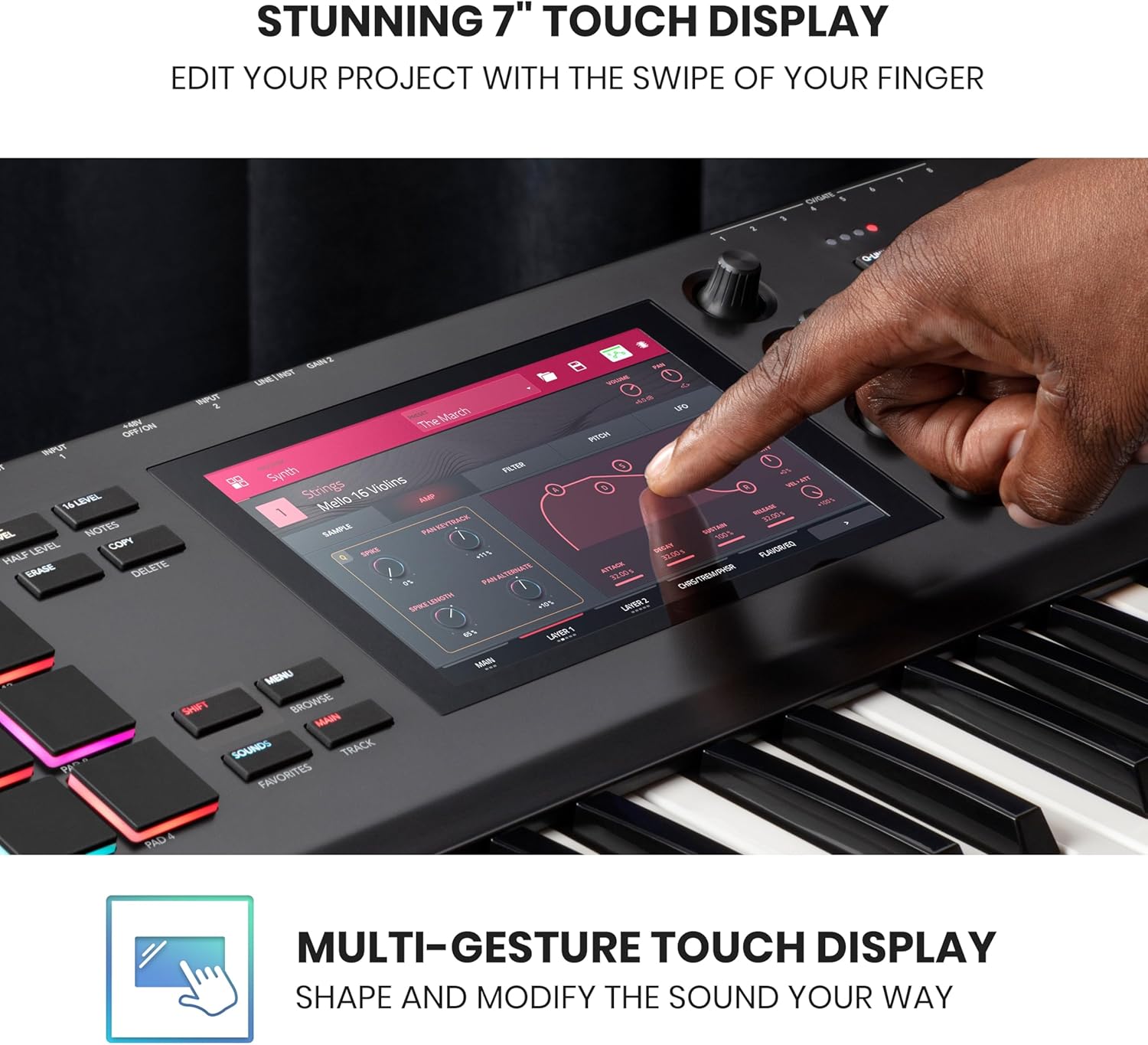 Akai Professional MPC Key 61 - Standalone Music Production Synthesizer Keyboard with Touch Screen, 16 Drum Pads, 20+ Sound Engines, Semi Weighted Keys, and Native Instruments Integration