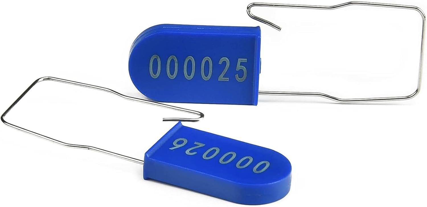 1000pcs Security Metal Wire Padlocks, Plastic Security Seals Disposable Anti-Tamper Tag Locks with Numbered Anti Tamper Tag Hasps (Blue, 1000pcs)