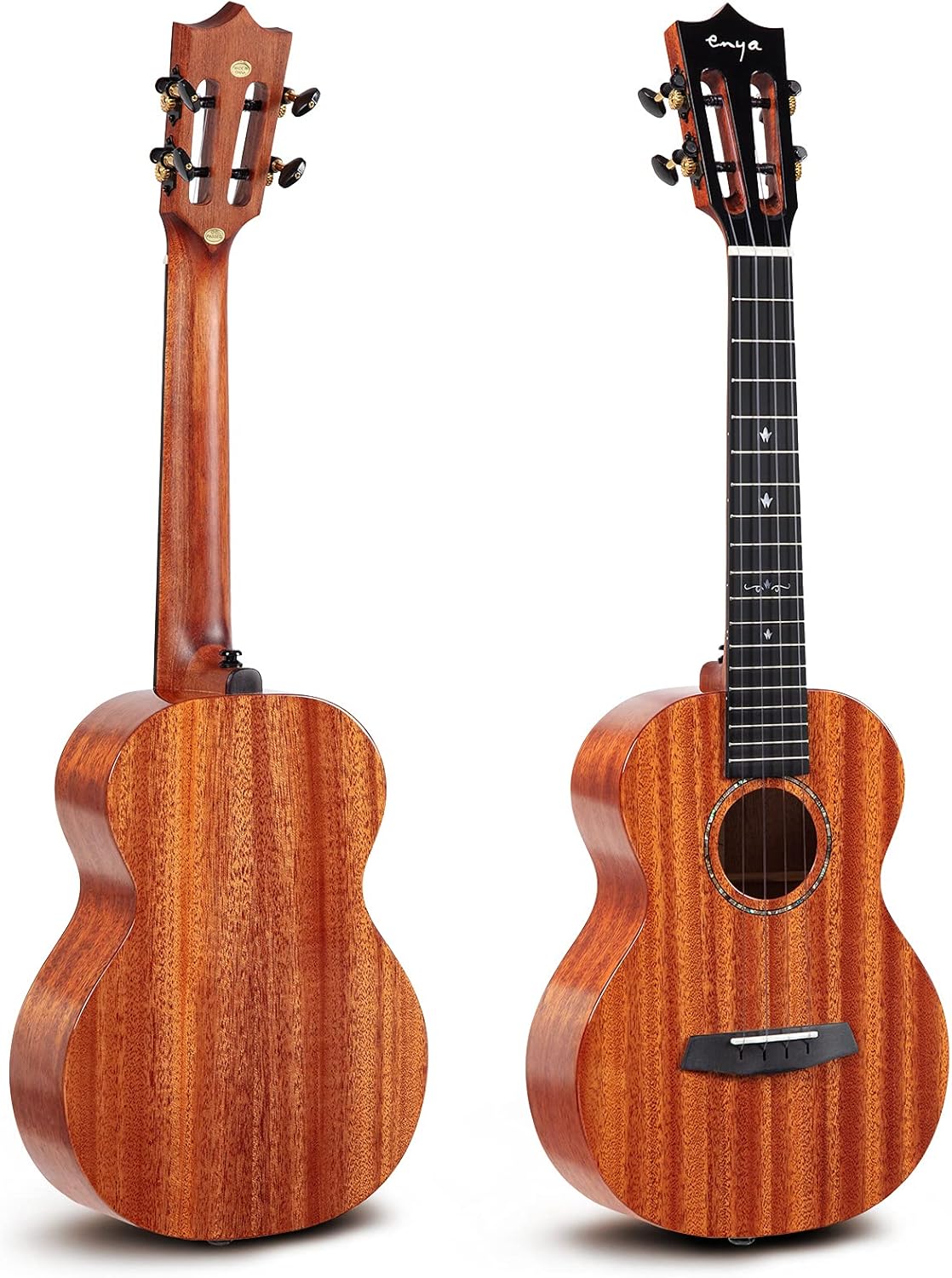 Enya EUC-MAD Concert Ukulele Solid Gloss Mahogany Original Color 23 Inch with High-end 15mm Padded Gig Bag
