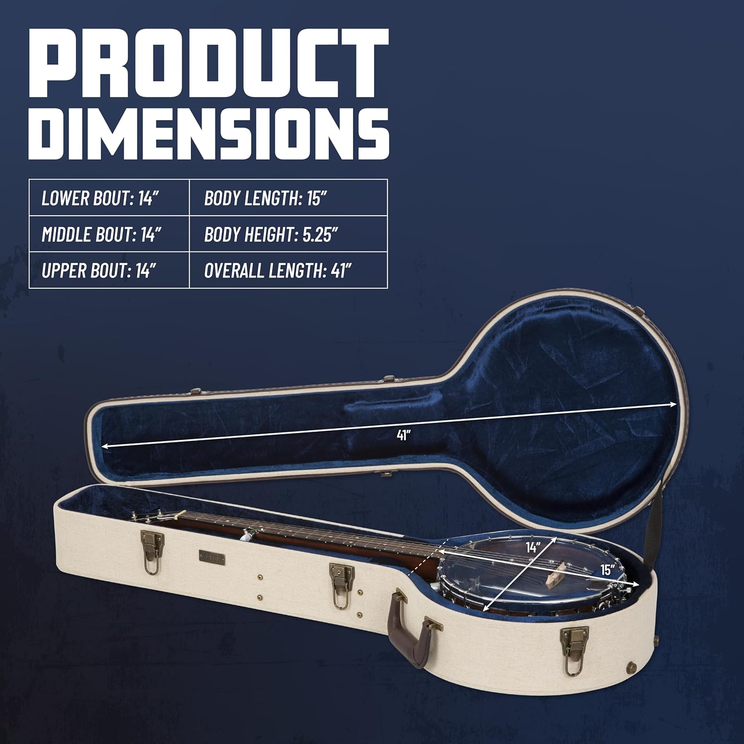 Gator Cases Journeyman Series Deluxe Wood Case for Banjos (GW-JM BANJO XL)