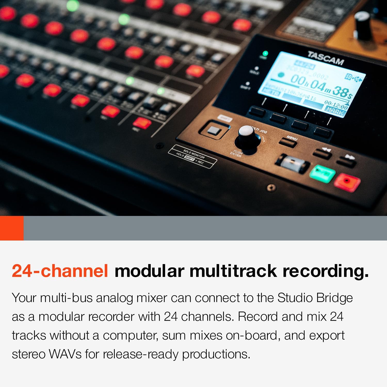 TASCAM Studio Bridge 24-Channel Multi Track Recorder and USB Audio Interface with MIDI — High-Fidelity, Studio Quality Recording