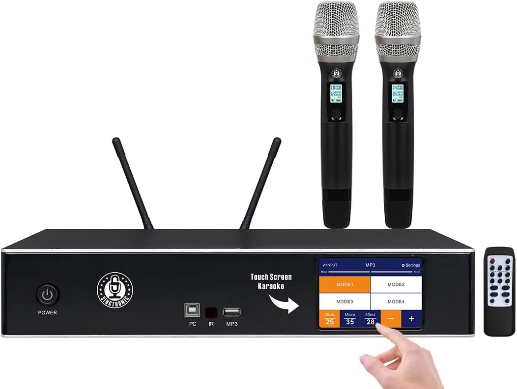 Singtronic 2500W Complete Karaoke System – 50,000 Preloaded Songs + Unlimited YouTube | Select Songs via App on Phone/Tablet | Wireless Mics, Digital Mixer & Class D Amp
