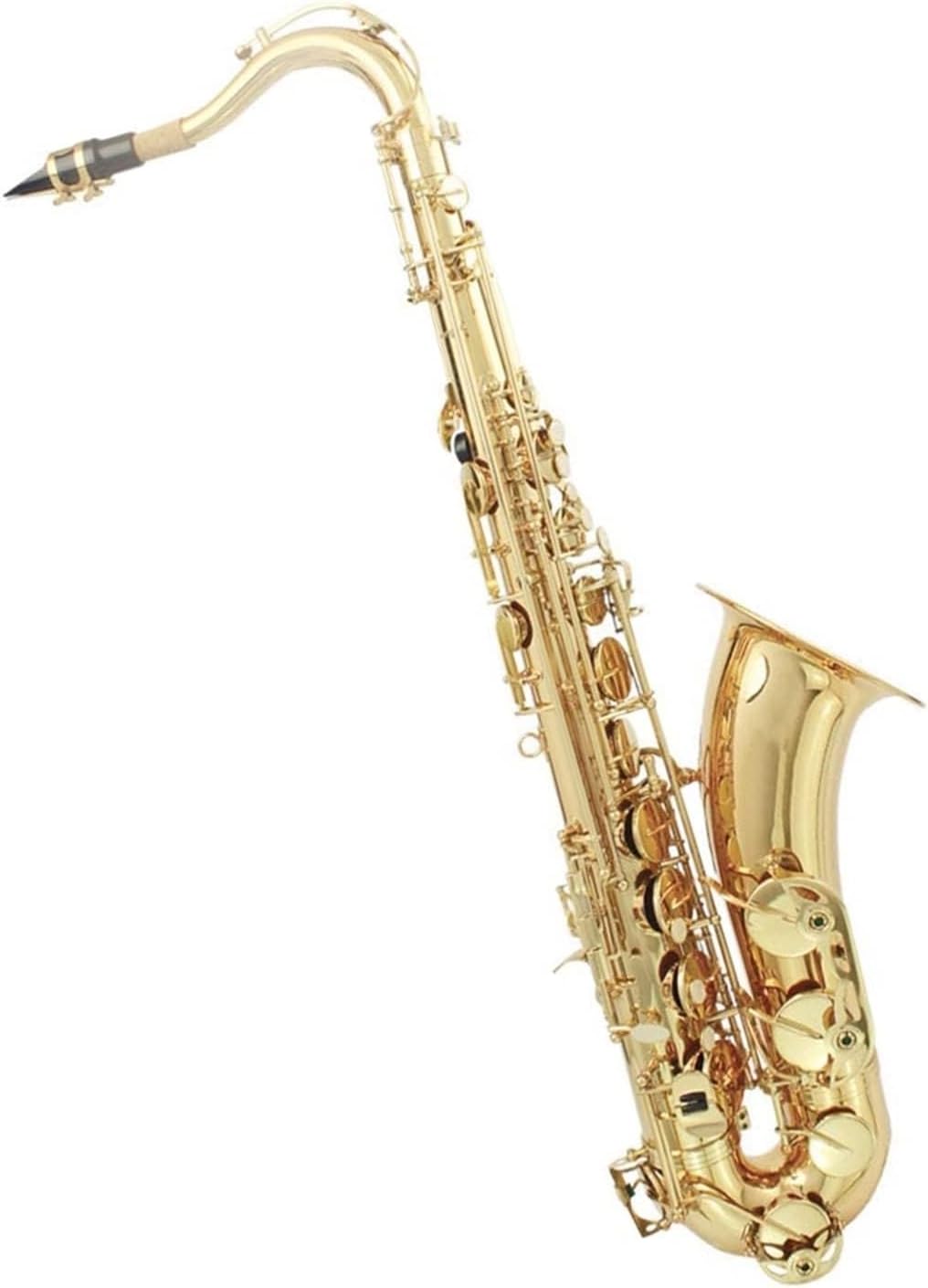 Bb Tenor Saxophone Brass Lacquered Gold B Flat Musical Woodwind Instrument with Case Student Saxophone Beginner(Gold)