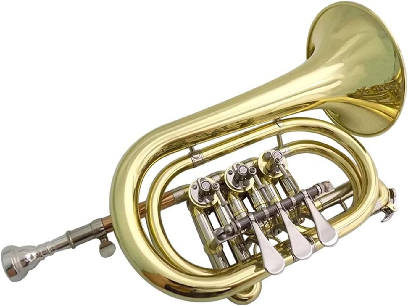 Trumpets Beginner Rotary Bb Cornet Musical Instruments Yellow Brass Cornet Trumpet with Case and Mouthpiece Trumpet Set