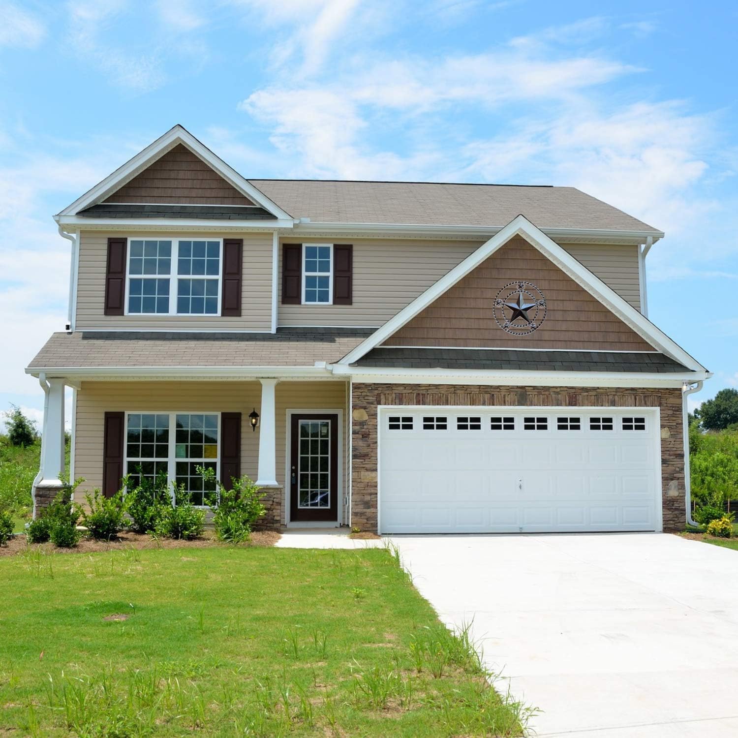 Metal Wall Star Home Decor - Heavy Duty Iron Metal Stars for Outdoor, Large Texas Rustic Vintage Stars, Farmhouse Barn Western Country Art for Kitchen, Bathroom or House Patio (Dark Bronze)