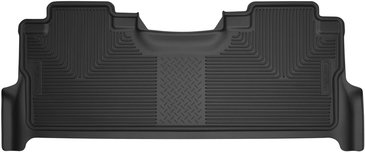Husky Liners X-act Contour Floor Mats | Fits 2021-2024 Ford F-150 SuperCrew with Fold Flat Storage; 2017-2024 Ford F-250/F-350/F-450 SuperCrew | 2nd Row, 1-pc Black - 53381