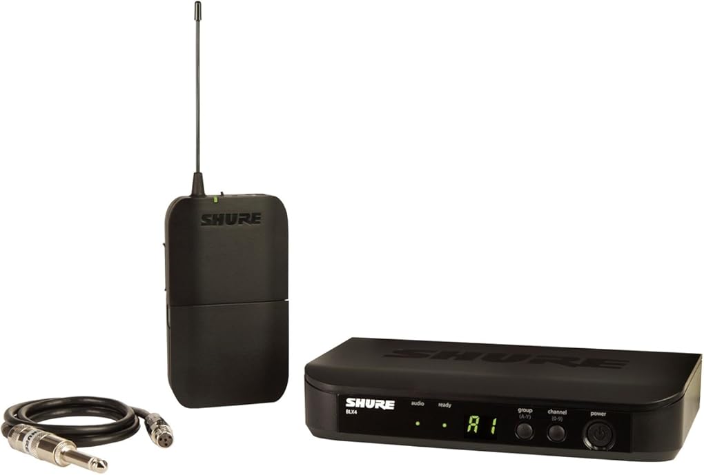Shure BLX14 UHF Wireless System for Guitar and Bass with 1/4 Jack - 14-Hour Battery Life, 300 ft Range, UHF | Includes 1/4
