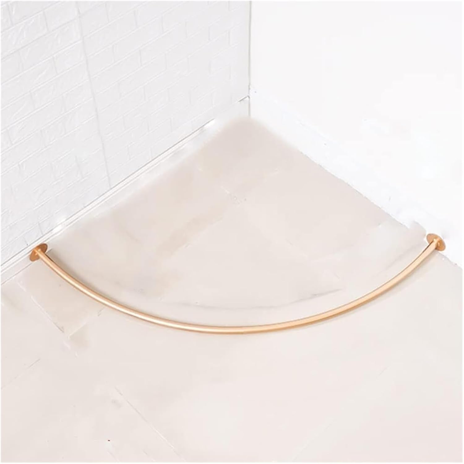 Adjustable shower curtain rail,round shower curtain rail,Clothing Store, Corner Shower Curtain Rod, Changing Room Metal Shelf, Wall Mount (Color : Black, Size : 120x120cm) (Color : Gold, Size : 80x80c