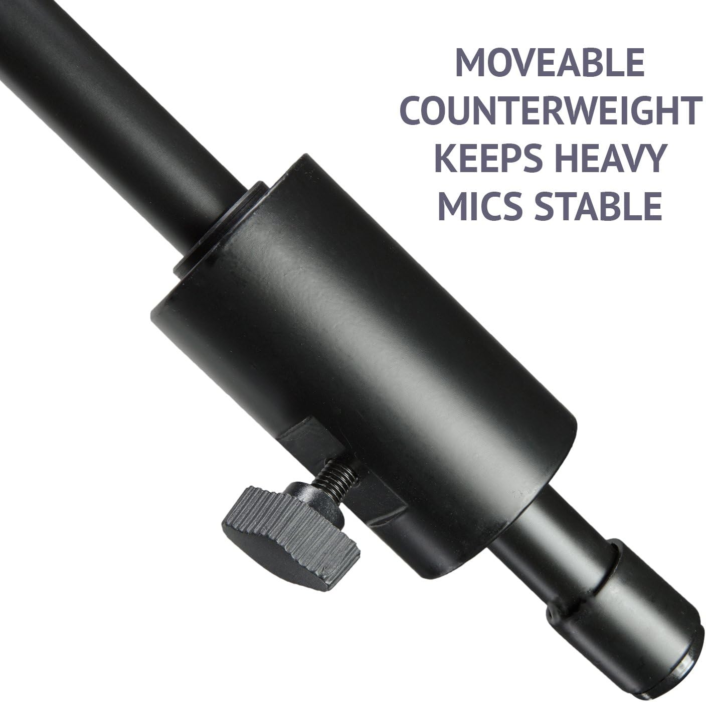 LyxPro Professional Microphone Stand Heavy Duty 90” Studio Overhead Boom Stand with Rolling Caster Wheels, 87” Extra Long Telescoping Arm Mount, Foldable Tripod Legs & Adjustable Counterweight