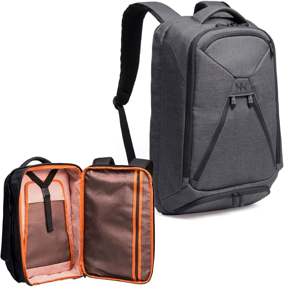 Knack Series 1 Laptop Backpack Fits up to 17 Inch - Knack Bags Carry-On Backpack, TSA Approved, Expandable Travel Backpacks With 4 Day Outfit Capacity (Savile Gray, Large)