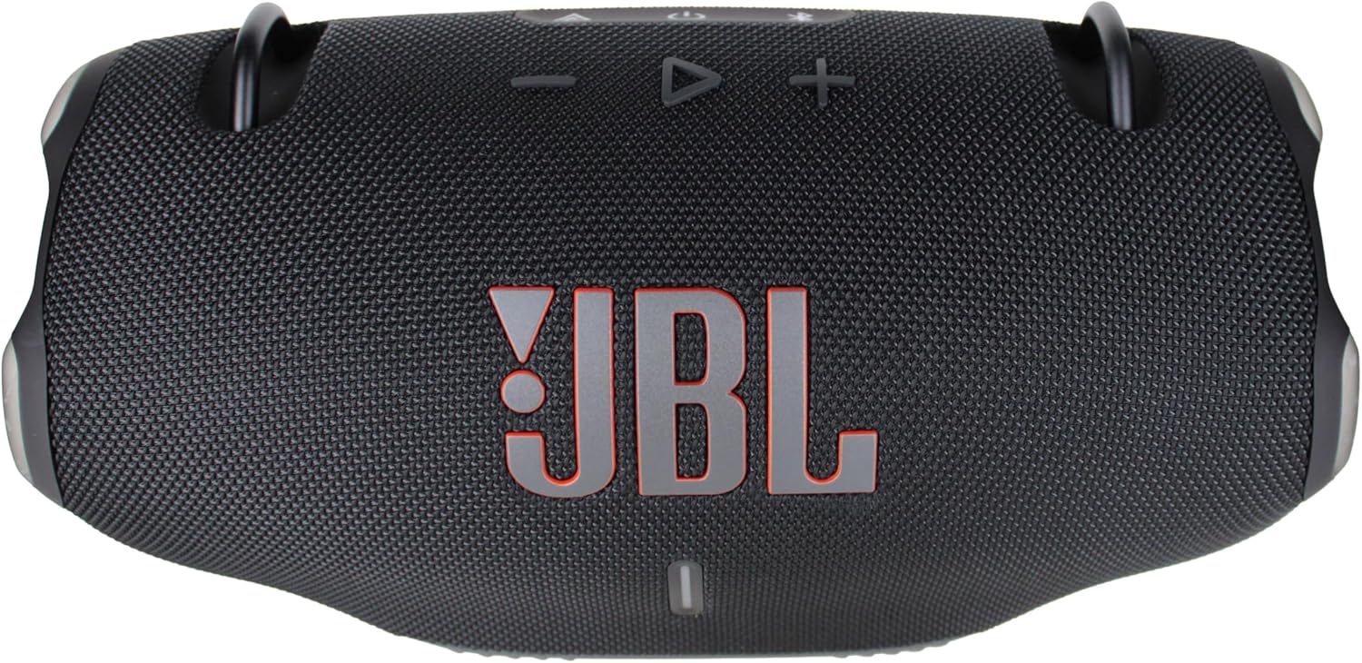 JBL Xtreme 4 Portable Bluetooth Speaker, IP67 Waterproof, 24 Hrs Playtime (Black) (JBLXTREME4BLKAM) + USB-C Cable + Microfiber Cloth