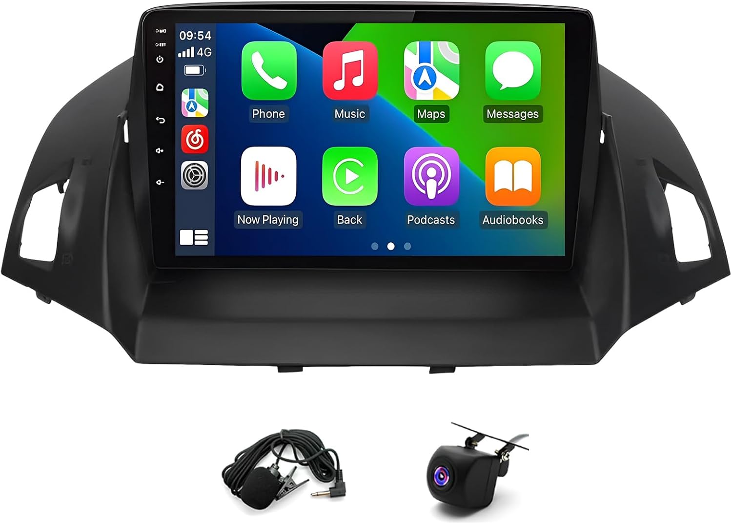 4+64G 9inch Car Stereo Radio for Ford Escape 2013-2016 w/GPS Navigation 2015 2014 with Car-Play Android 14 Auto Radio with Bluetooth FM SWC Mirror Link Split Screen Backup Camera