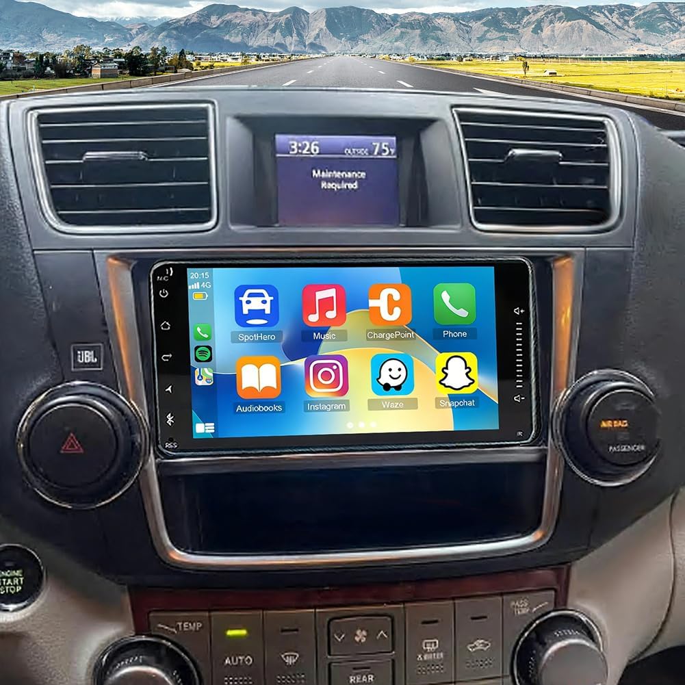 2G+64G Car Radio Upgrade for Toyota Highlander 2013 with Wireless CarPlay and Android Auto, 7 Inch Touchscreen Android 13 Double Din Car Stereo w/Bluetooth GPS WiFi FM RDS SWC Camera