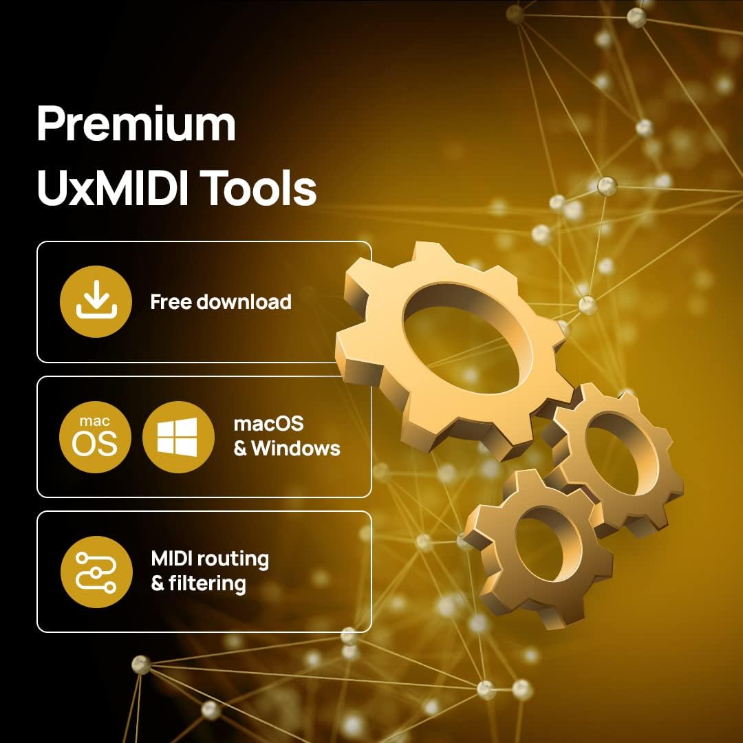 CME U6MIDI Pro + 4-Pack 3-FT MIDI Cables - MIDI Interface with Router, Mapper and Filter + 4-Pack 5-pin DIN Low-Profile MIDI cables