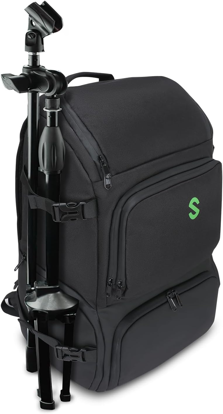 SAVIOUR DJ Accessories Transport Pack - Large Gear Bag for Solo Musicians, DJ Equipment, Mic Stands, and Cables - Durable Gig Backpack
