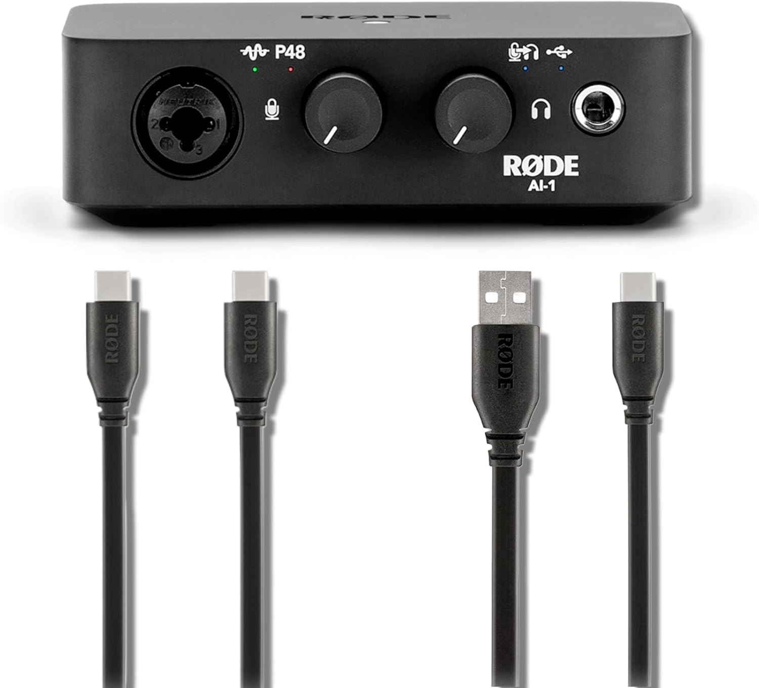 Rode Ai-1 Studio-Quality USB Audio Interface with Rode SC17 1.5m USB-C to USB-C Cable