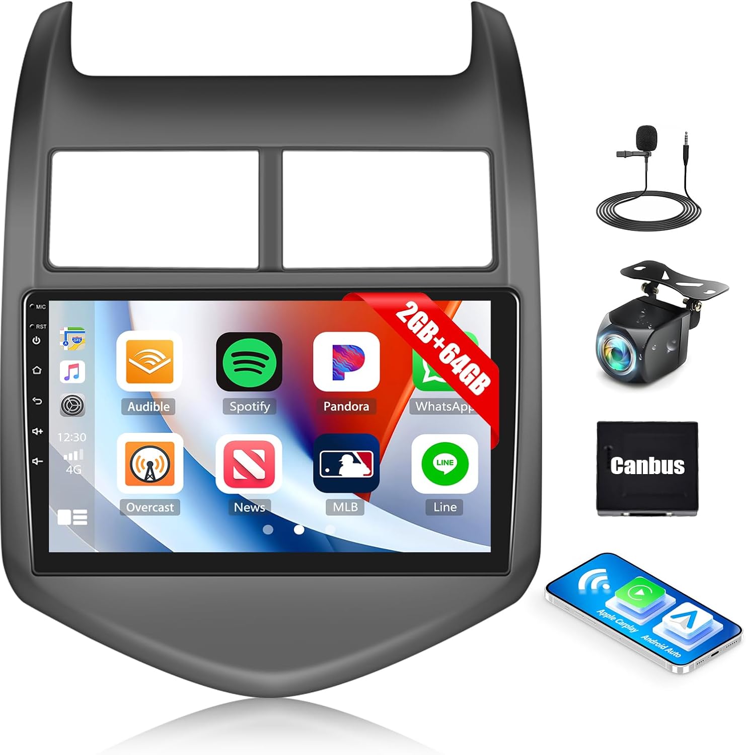 2G+64G Car Stereo Radio with Wireless CarPlay Android Auto for Chevrolet Chevy Sonic 2012-2015 Android 13 Radio 9