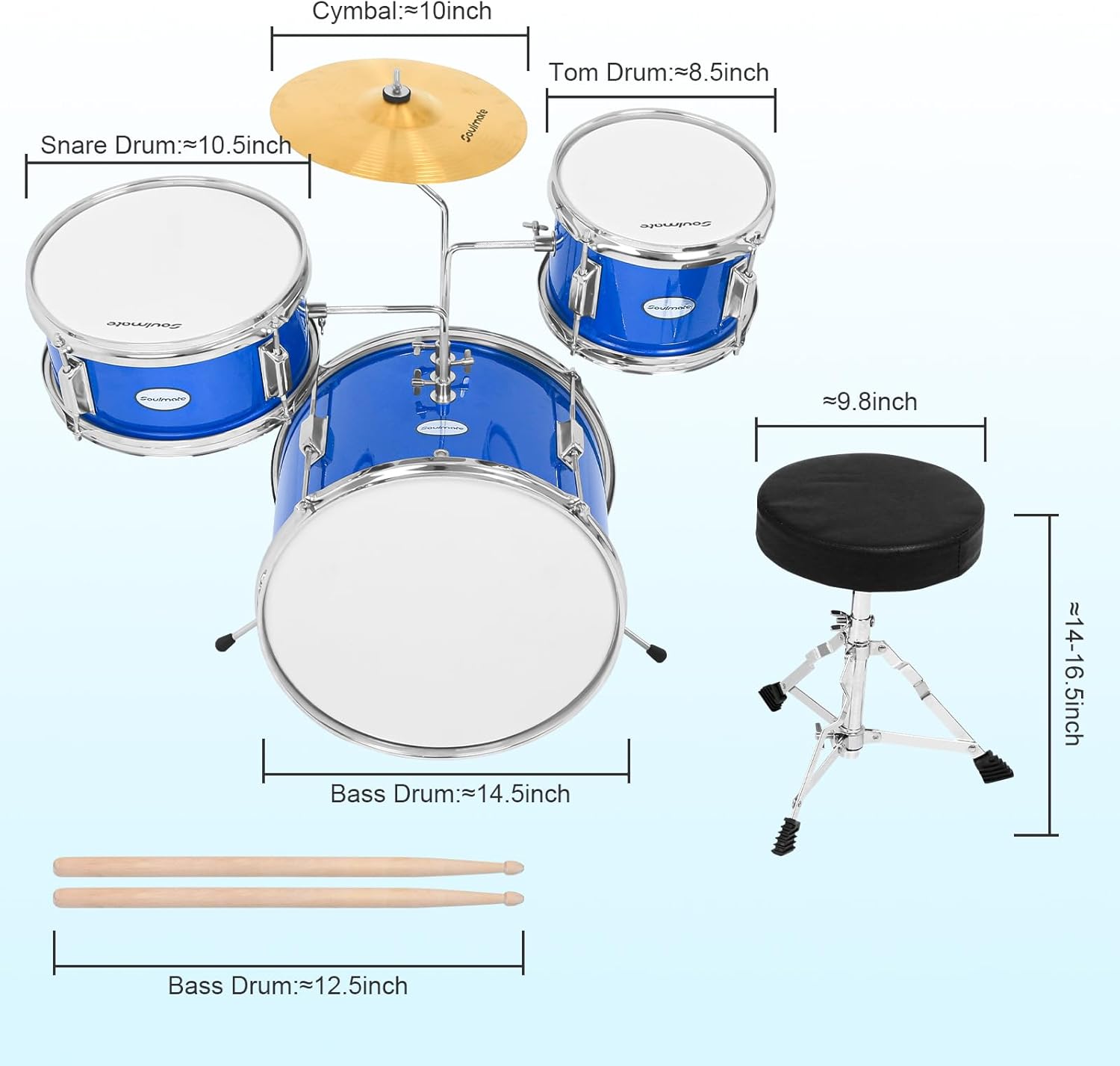 Soulmate Kids Drum Set – 14