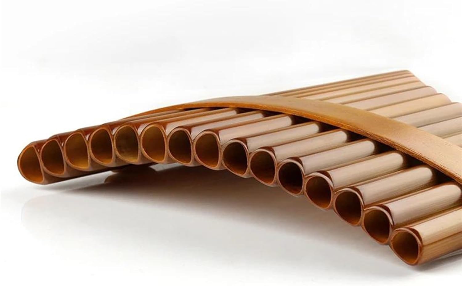 pan flute for beginners 15 Pipes Brown Pan Flute G Key Pan Pipes Woodwind Instrument Chinese Traditional Musical Instrument Pan Flute (Color : Left)