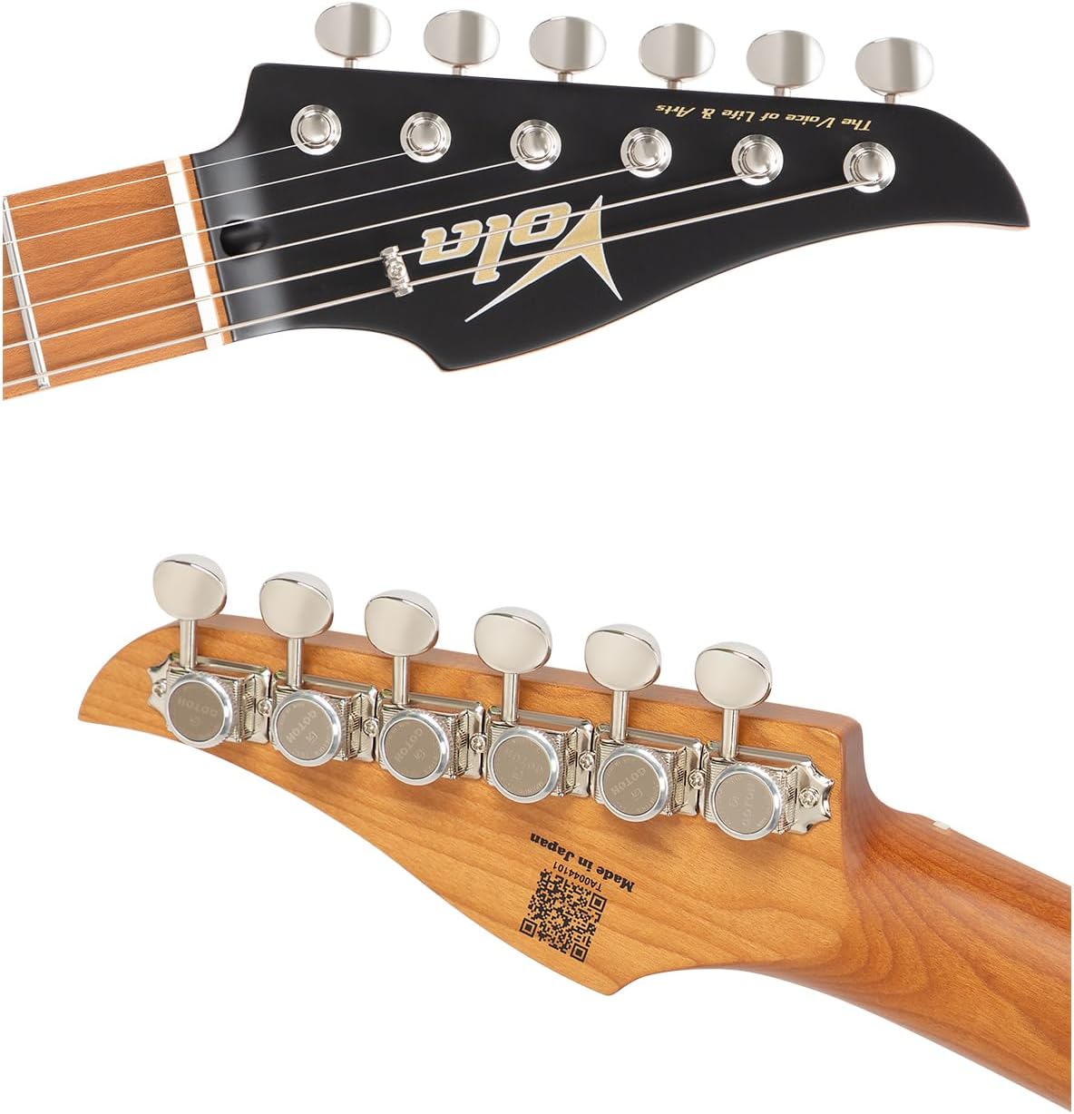 Vola Electric Guitar OZ TNC LH Charcoal Black Gloss Handmade in Japan MIJ Solid Flame Maple Top Roasted Maple Neck Stainless Steel Frets Gotoh Bridge Gotoh Locking Tuner 6 Strings Modern C Neck