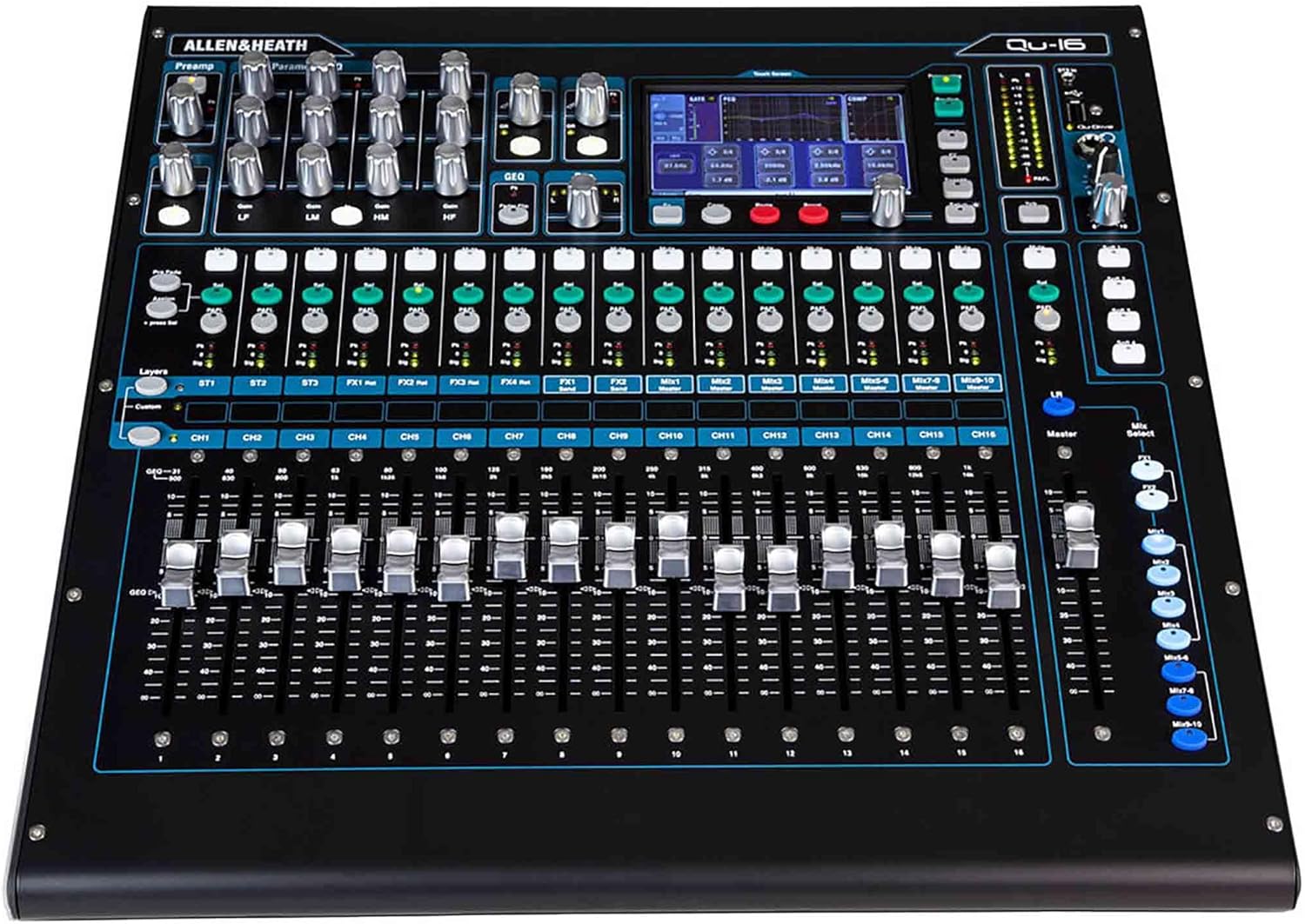 Allen & Heath QU-16C Rack Mountable Compact Digital Mixer, Chrome Edition