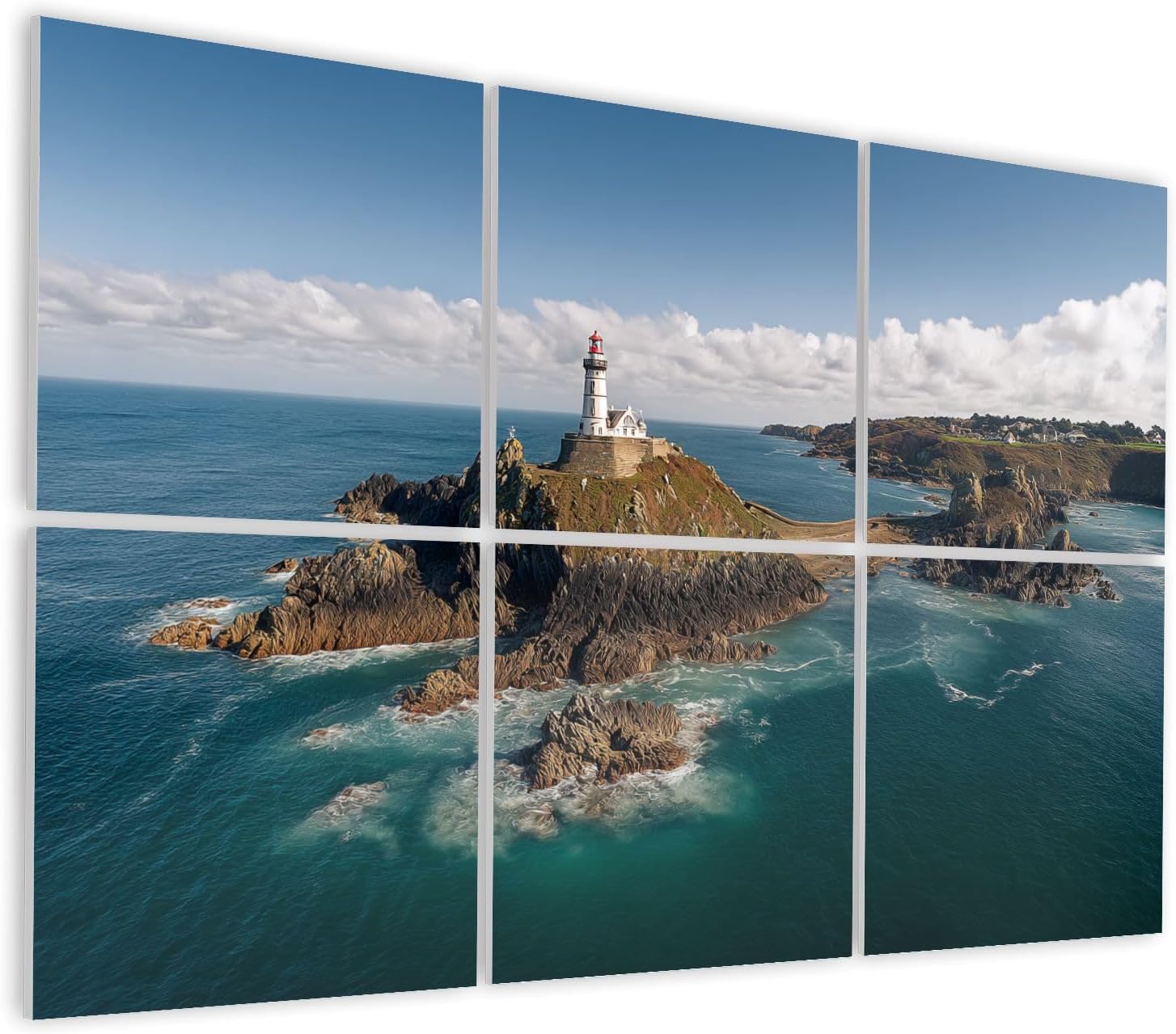 6 Pack Art Acoustic Panels Self Adhesive Lighthouse Petit Minou Brittany Australia Decorative Soundproof Wall Panels Sound Absorbing Panel 48