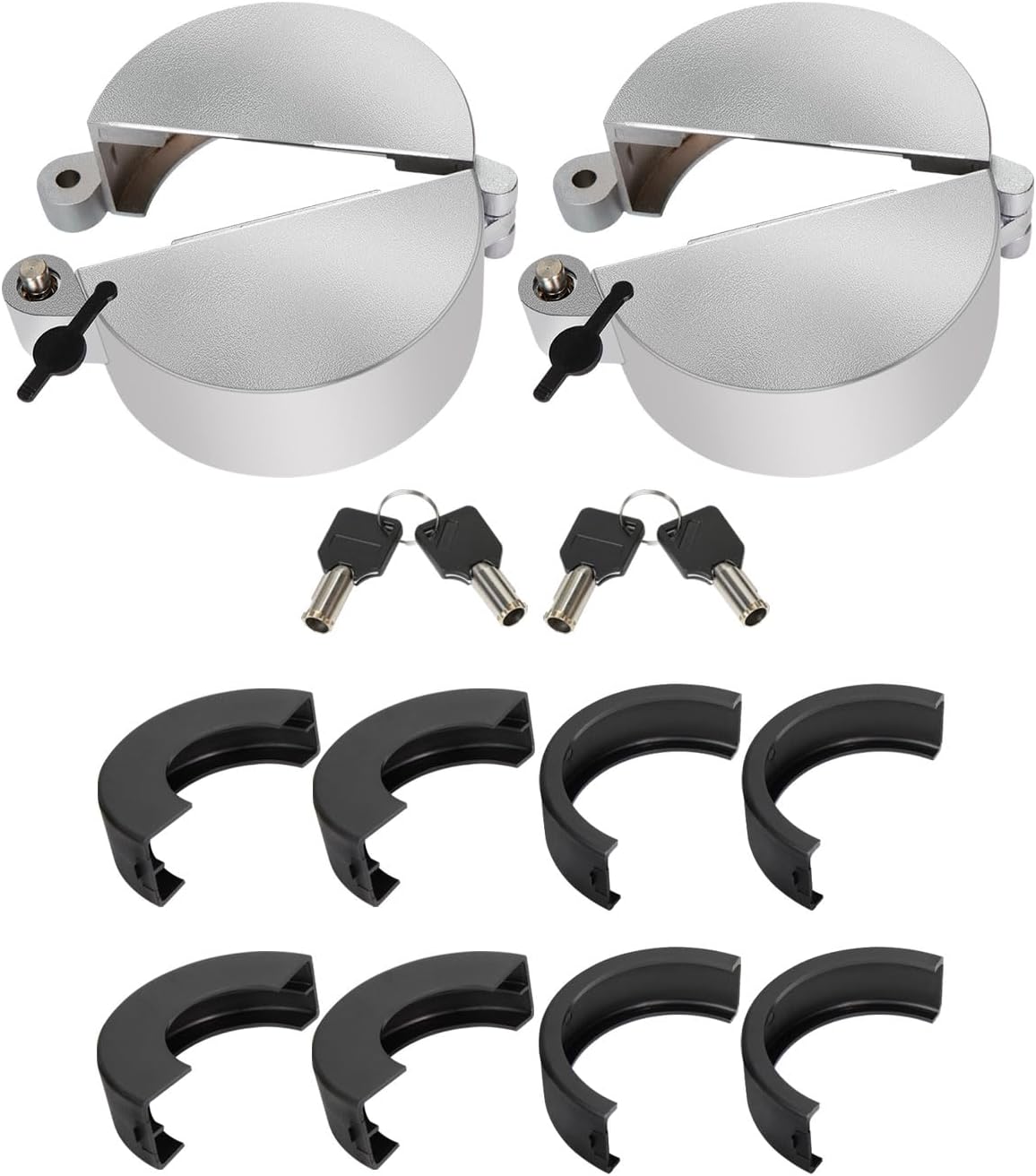 2 Pcs Upgrade Semi Truck Locking Fuel Cap Cover, Truck Fuel Tank Cap Lock with 4 Keys, Fit for Kenworth, International, Mack, Volvo