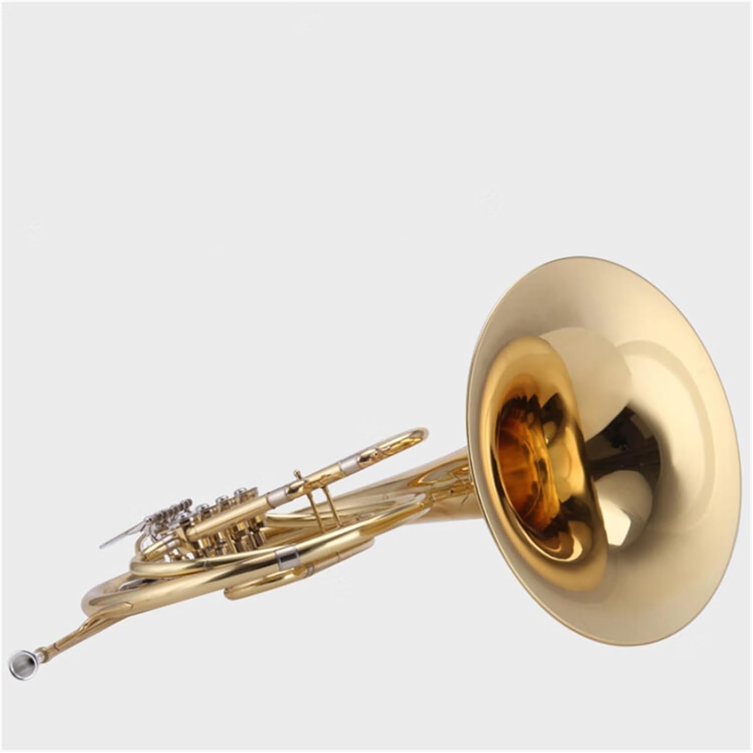 French Horn B flat key beginner 4 key single row lacquered gold instrument