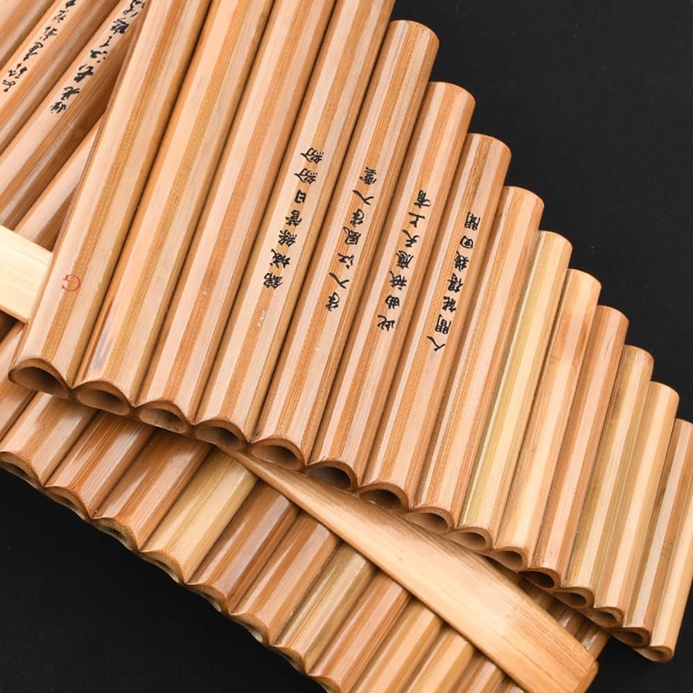15 Pipes Pan Pipes Orignal Bamboo Color Folk Woodwind Instruments, Pan Flute Including Bag, for Beginners Learning Teaching (Size : C Key)