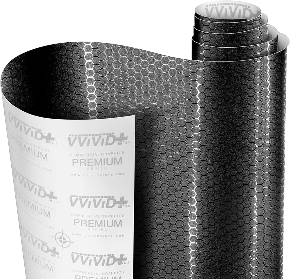 VViViD+ Honeycomb Matte Black Medium Pattern Car Wrap Vinyl (100ft x 5ft)