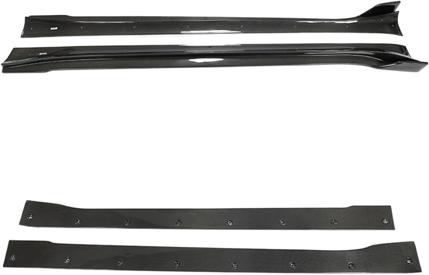 Carbon Fiber Auto Car Side Skirts Extensions，Compatible for Tesla Model Y Sport 4-Door 2019-2021，Side Skirts Protector Accessories