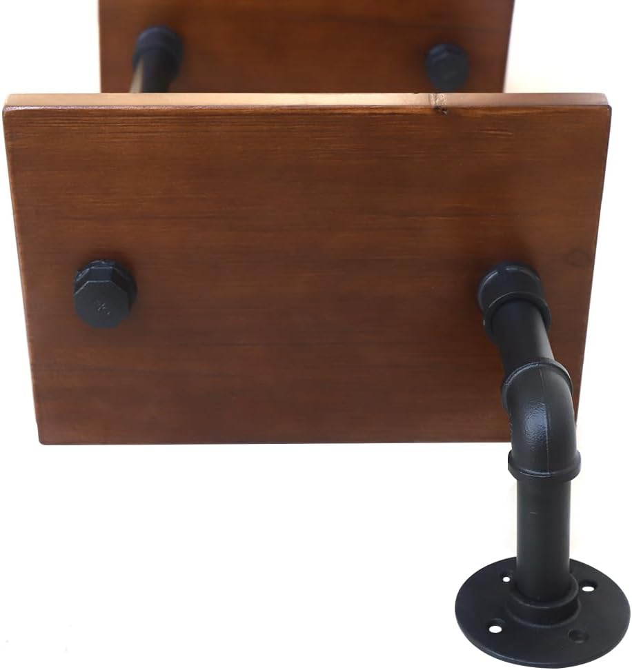 6-Tier Floating Shelves for Wall,Industrial Floating Shelves,Wall Mount Iron Pipe Shelves for Living Room, Bedroom,Bathroom,Office