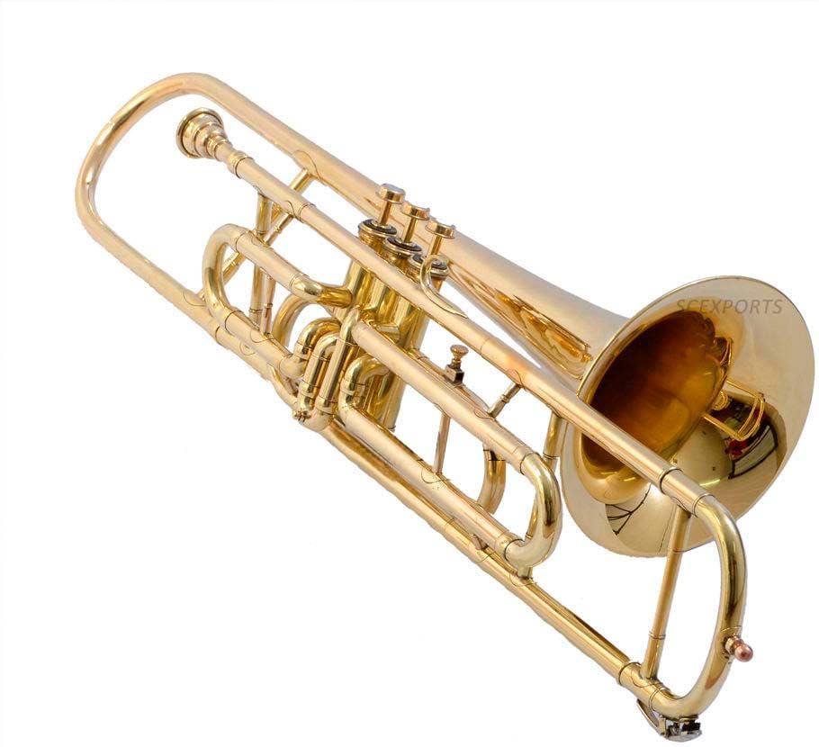 New Valve Trombone Key Bb With Free Hard Case & Mouthpiece (Golden)