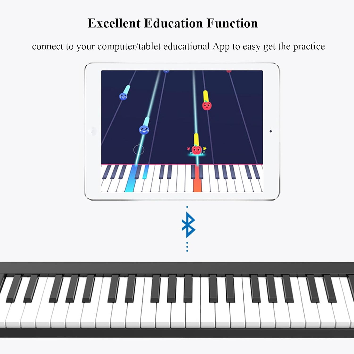Keyboard Piano 49 Keys Portable Electric Piano With Bluetooth MIDI Touch Sensitive With Storage Bag, Sustain Pedal For Beginner Adults