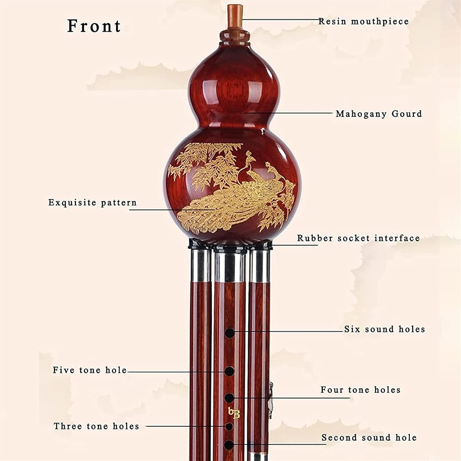 FLFL Hulusi Hulusi Flute Professional Performance Type Instrument (Color : Bb Key)