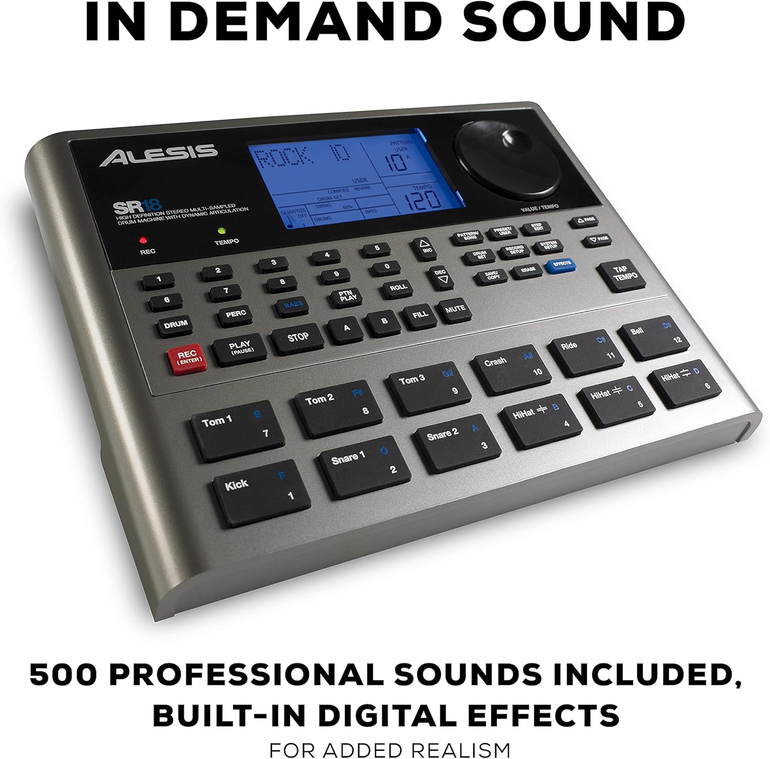 Alesis SR-18 - Studio-Grade Standalone Drum Machine With On-Board Sound Library, Performance Driven I/O and In-Built Effects/Processors