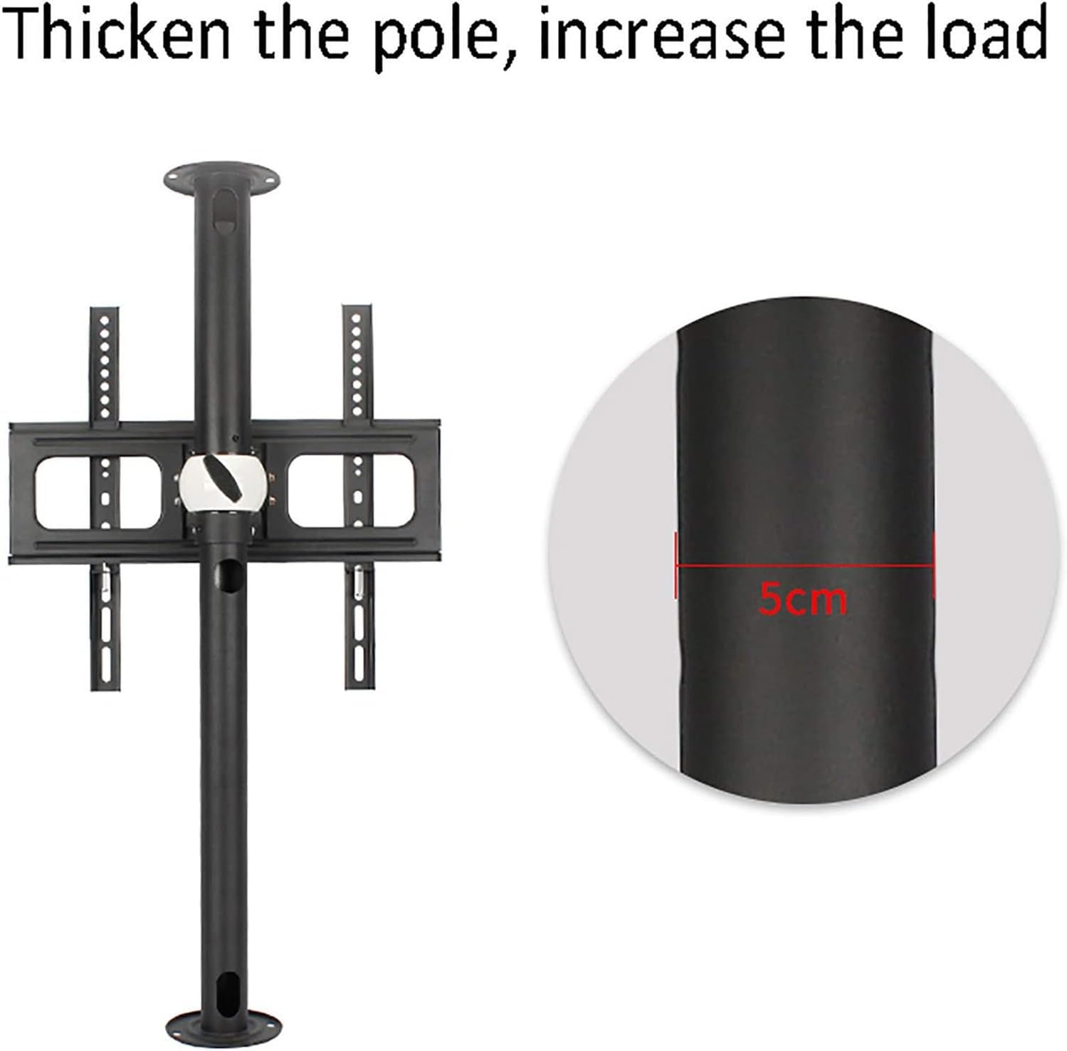 Adjustable TV Mount Bracket, TV Wall Mount Bracket, 360° Rotatable Stand, Multiple Heights, Cold Rolled Steel Material, for 32 to 55 Inch LCD TV,86114cm