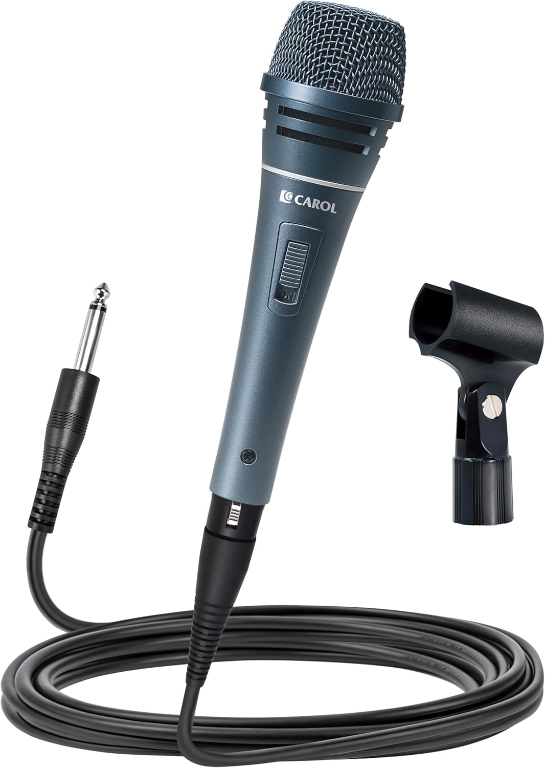 CAROL Sigma-plus1 XLR Wired Vocal Microphone – Dynamic Supercardioid Mic with Dual Shock Mount Tech for Recording & Stage Use, Includes Mic Clip, 14.8ft XLR Cable & On/Off Switch