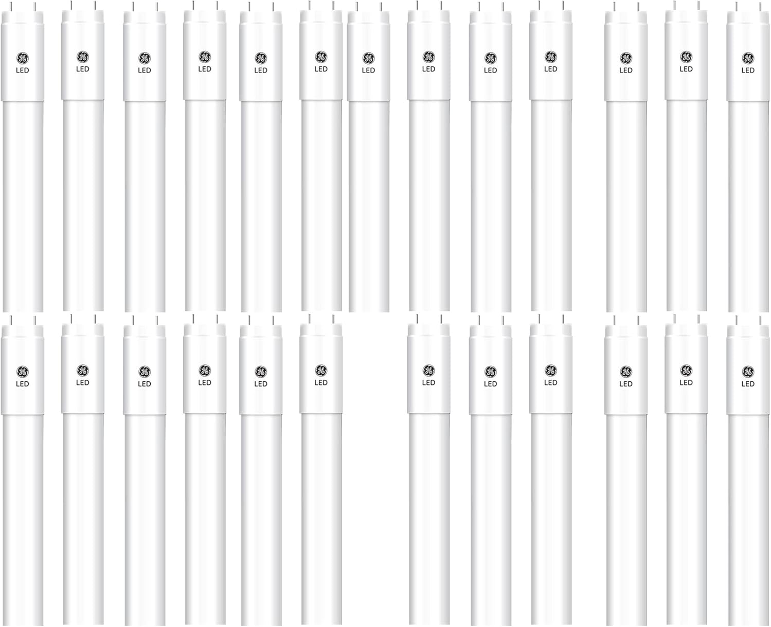 GE (case of 25) LED Tube 93138405 Type A and B Upgrade for 48 inch Fluorescent T8, Type A and Type B Dual-Mode Glass 13 watt, 1850 lumens, 3000K Color Temp, LED Tube