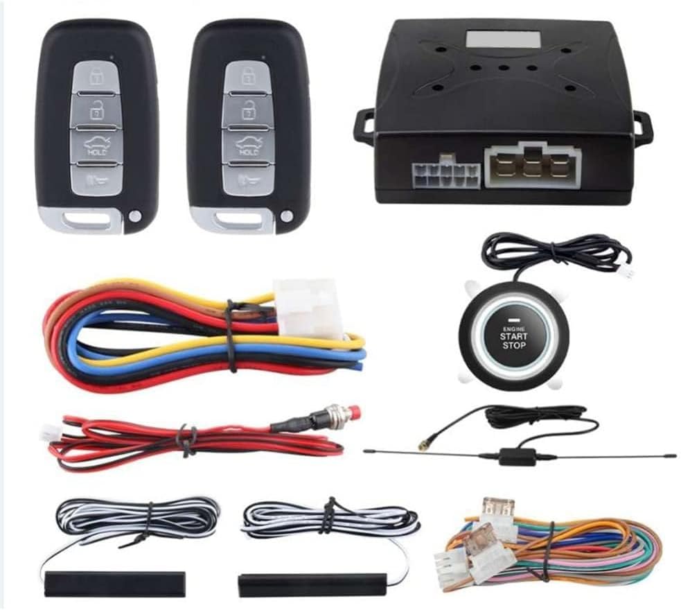 Car Keyless Entry System PKE Mode Remote Control Intelligent Alarm System Central Locking Engine Start and Stop Button Universal for 12V Cars