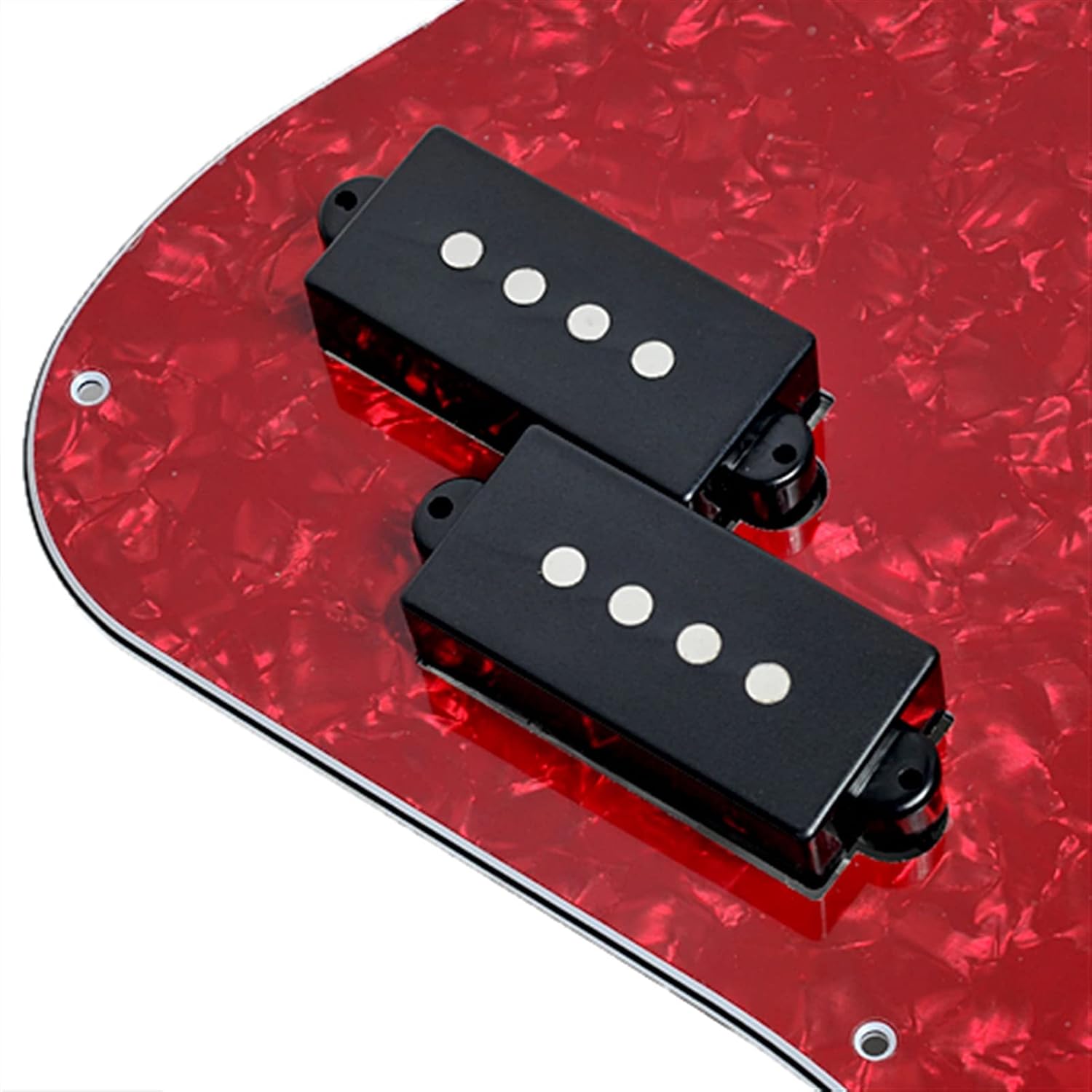 Loaded pickguard Bass Loaded Pickguard Prewired for PB Precision Bass P-Bass Replacement 3 Ply Prewired Loaded Pickguard (Color : Red Pearl)